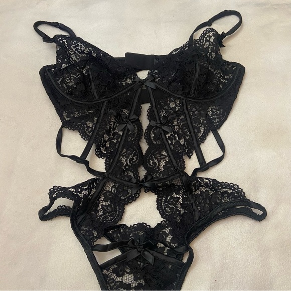 New! For Love & Lemons Black Creamsicle Lace Bodysuit nwot 1438 - Picture 3 of 7